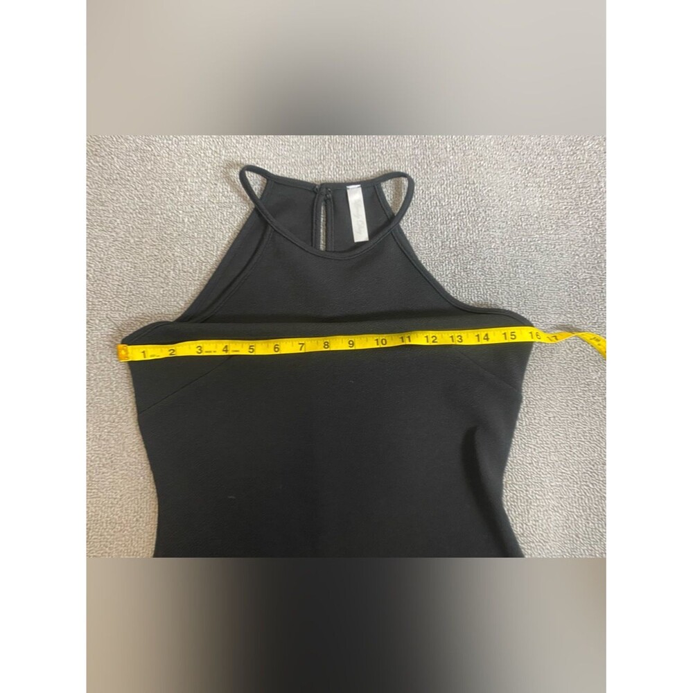 Lovely Day Black Halter Bodycon Dress - Sleek Evening Knit Little Black Dress - Picture 2 of 3